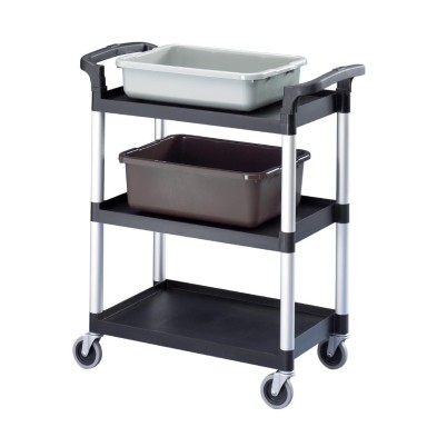Carrito de servicio negro Cambro 3 estantes Cambro CT349 Cambro - Soluciones Hosteleras