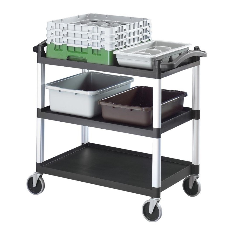 Carro de Servicio Negro Cambro 3 Estantes Grande Cambro CT400 Cambro - Soluciones Hosteleras
