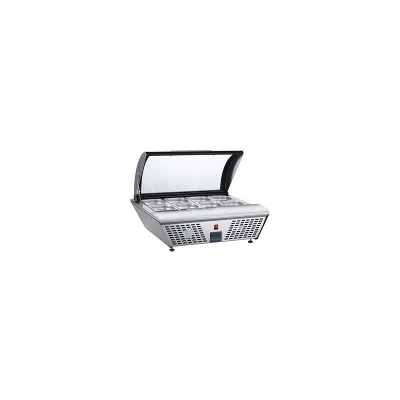 Mesa de preparación Polar con tabla de corte y tapa curvada de cristal GP293 Polar Refrigeration - Soluciones Hosteleras