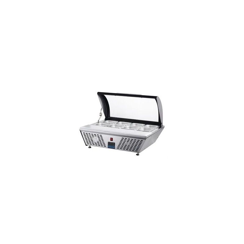Mesa de preparación Polar con tabla de corte y tapa curvada de cristal GP293 Polar Refrigeration - Soluciones Hosteleras