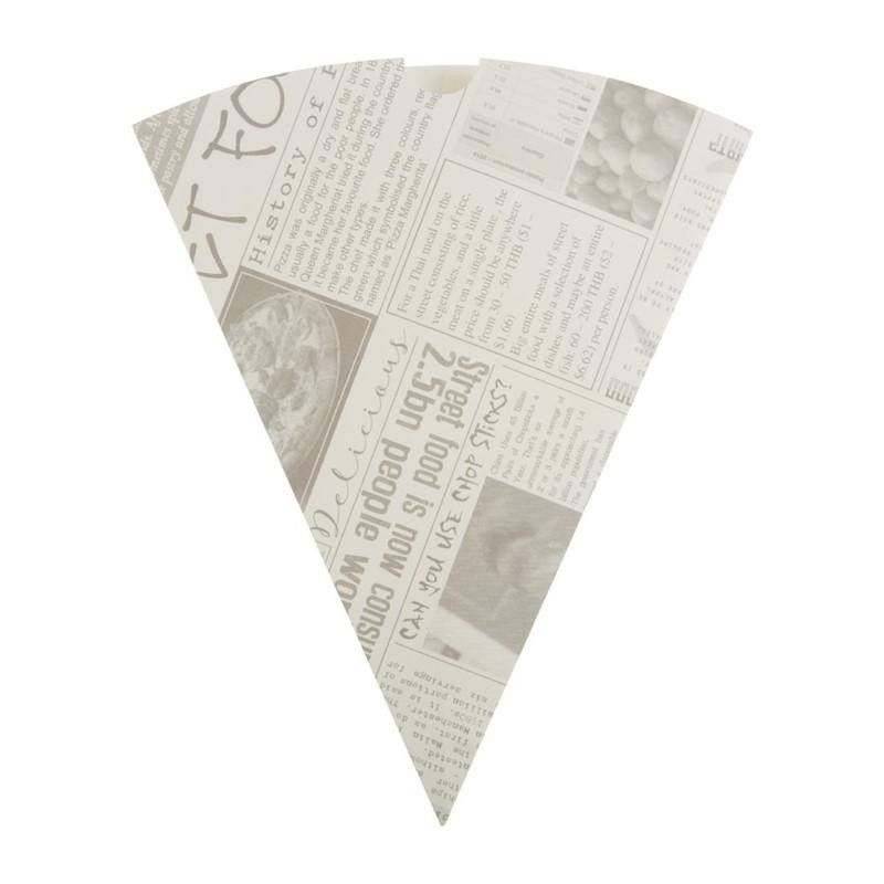 Cucurucho de papel biodegradable para patatas (Caja de 1000) CE230  - Soluciones Hosteleras