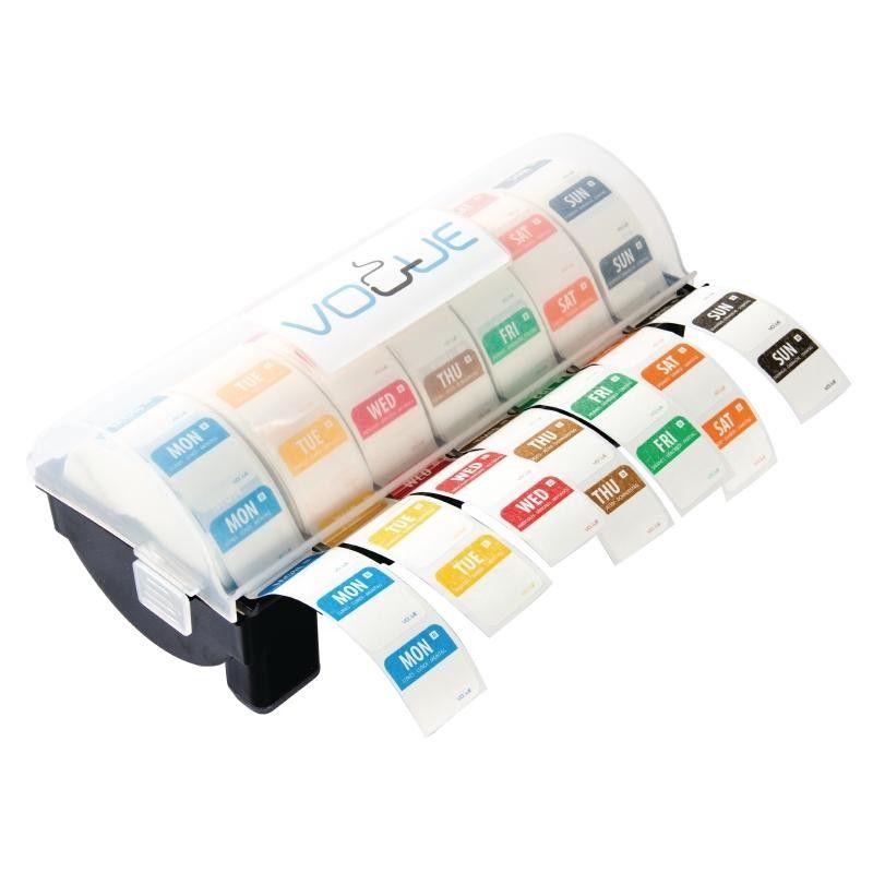 Conjunto de dispensador y etiquetas adhesivas solubles "Día de la semana" Vogue GH474 Vogue - Soluciones Hosteleras
