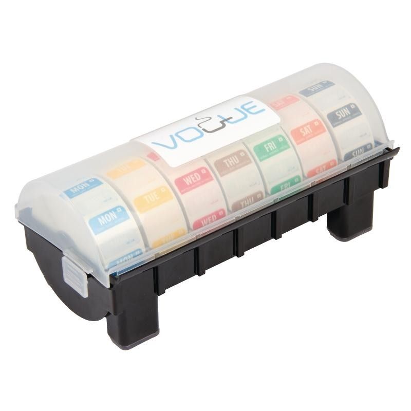 Conjunto de dispensador y etiquetas adhesivas solubles "Día de la semana" Vogue GH474 Vogue - Soluciones Hosteleras