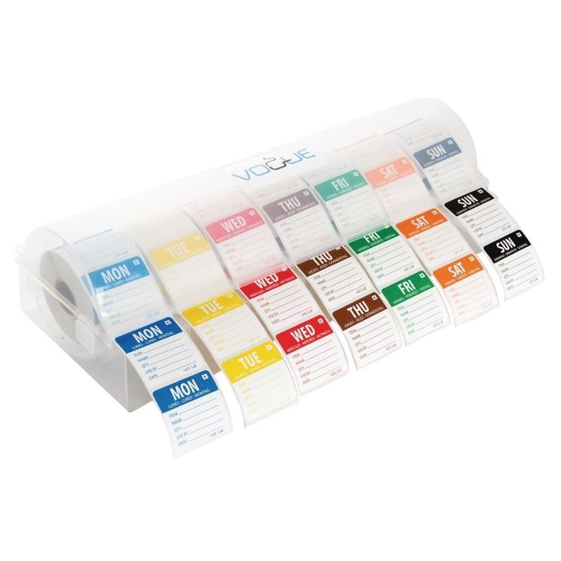 Conjunto de dispensador y etiquetas adhesivas "Días de la semana" Vogue S811 Vogue - Soluciones Hosteleras