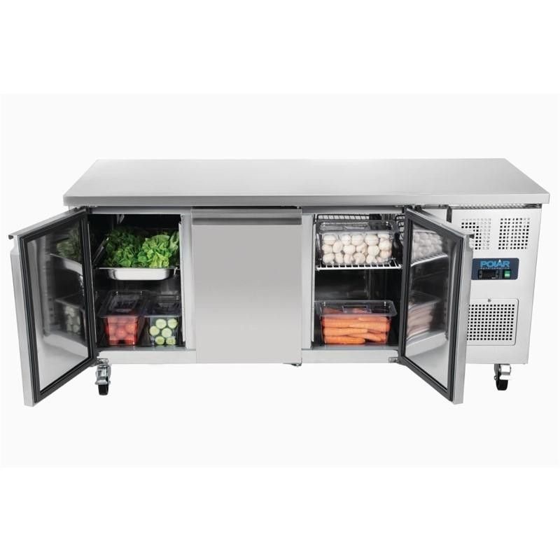 Mesa Fría de 417L. y 3 puertas compatible Gastronorm Polar G597 Polar Refrigeration - Soluciones Hosteleras