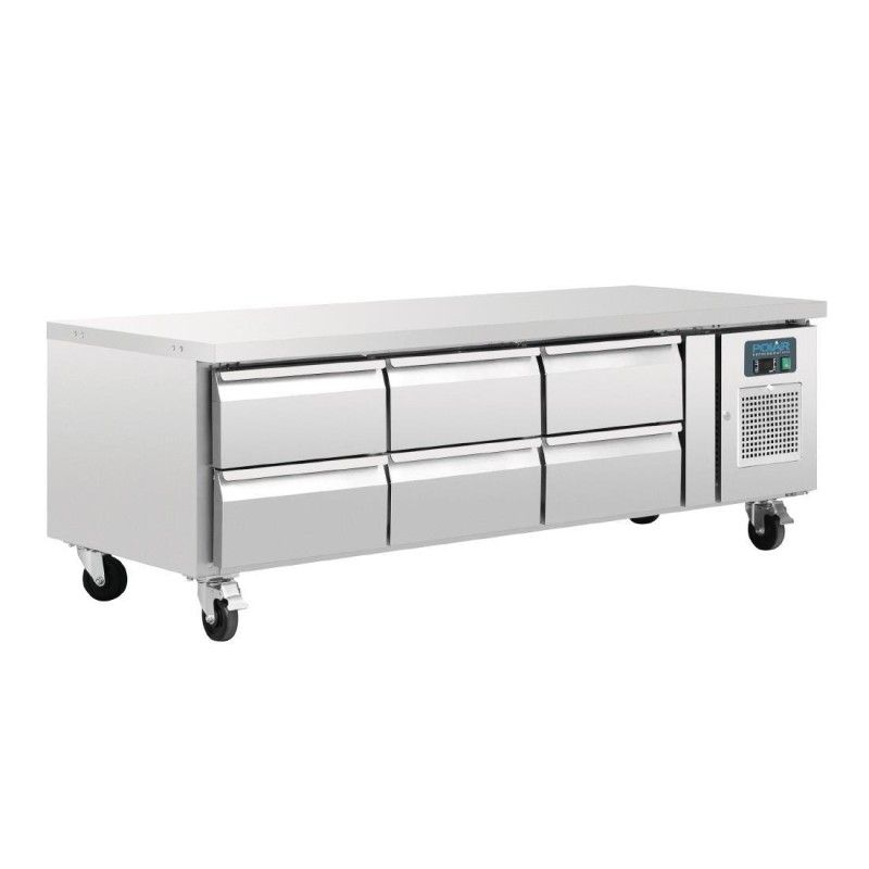 Mesa baja refrigerada Chef con 6 cajones Gastronorm 1/1 Polar DA465 Polar Refrigeration - Soluciones Hosteleras