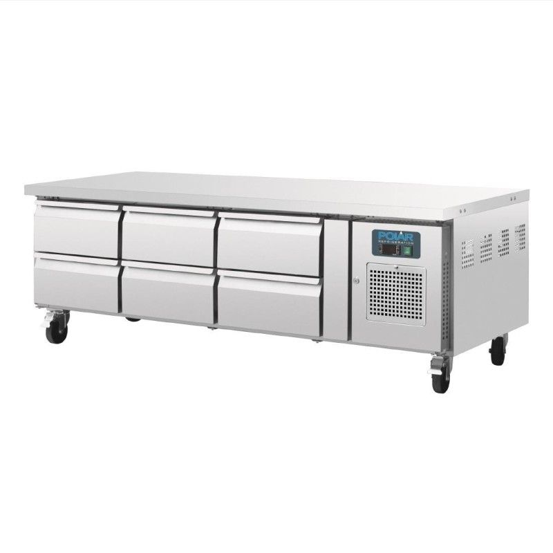 Mesa baja refrigerada Chef con 6 cajones Gastronorm 1/1 Polar DA465 Polar Refrigeration - Soluciones Hosteleras