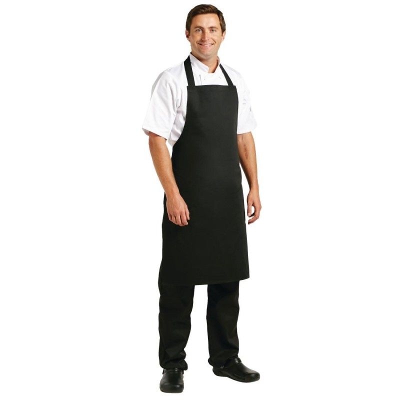 Delantal con peto en polialgodón color negro Whites A279 Whites Chefs Clothing - Soluciones Hosteleras
