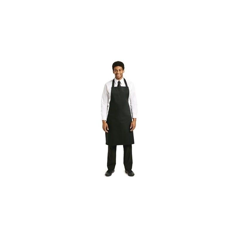 Delantal con peto en polialgodón color negro Whites A279 Whites Chefs Clothing - Soluciones Hosteleras