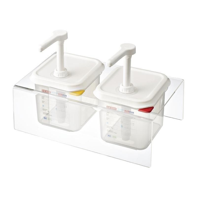 Juego de 2 dispensadores de salsa con soporte Araven CR822 Araven - Soluciones Hosteleras