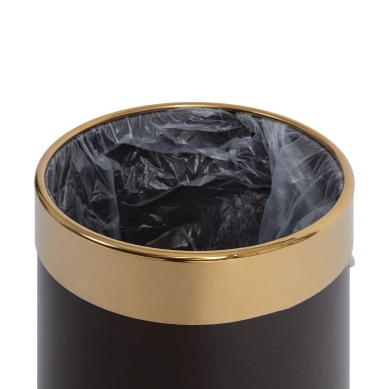 Papelera de hotel 10L. marrón y dorado Bolero Y804 Bolero - Soluciones Hosteleras